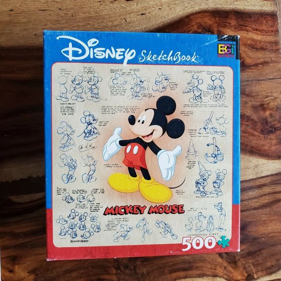 Disney Games Disney Sketchbook Mickey Mouse Puzzle 50 Jigsaw Puzzle Buffalo Games Complete